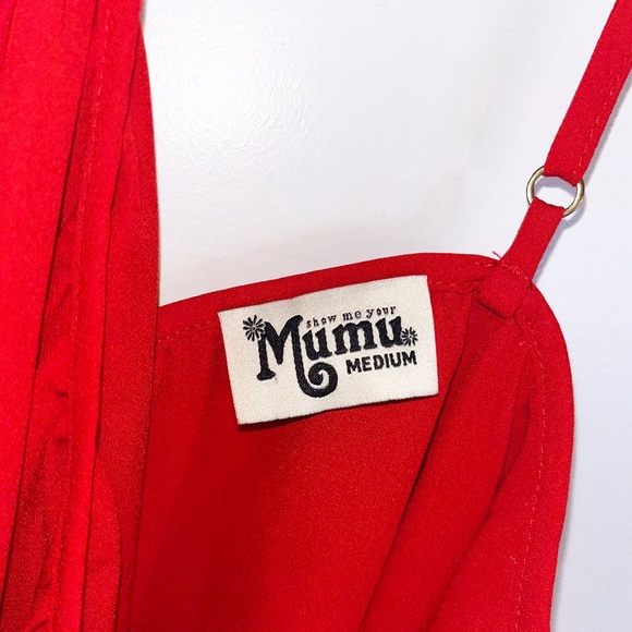 Show Me Your MuMu Red Pompom Halter Tank Top Size Medium - Picture 5 of 5